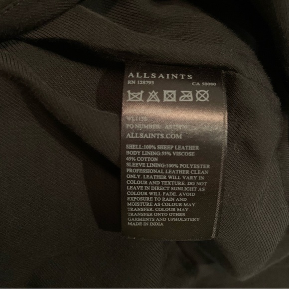 All saints sheep leather bomber jacket size 4 - Picture 10 of 11